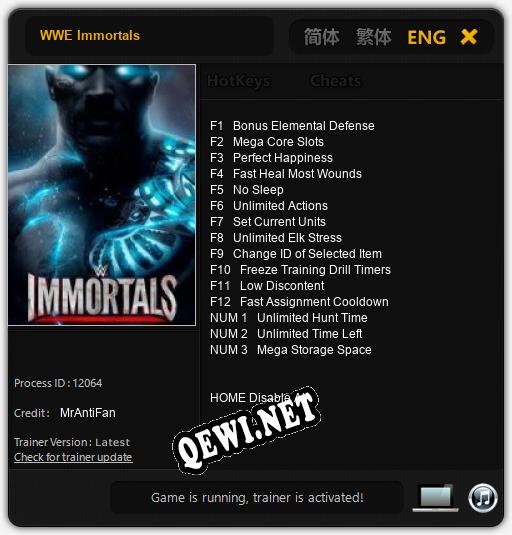 Трейнер для WWE Immortals [v1.0.8]