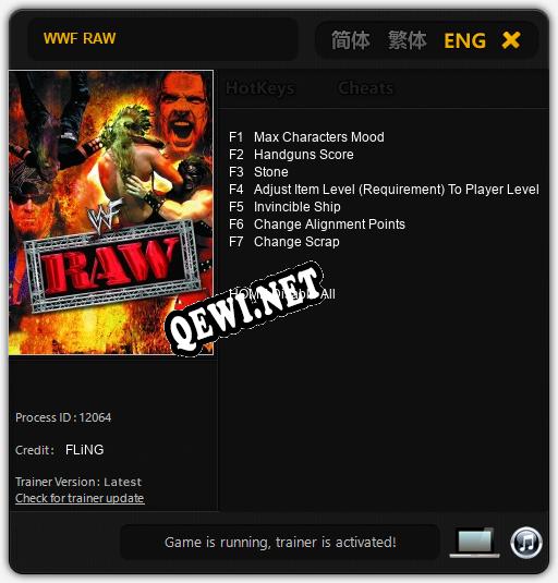 Трейнер для WWF RAW [v1.0.7]