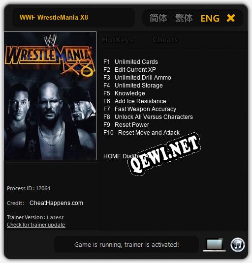 WWF WrestleMania X8: Читы, Трейнер +10 [CheatHappens.com]