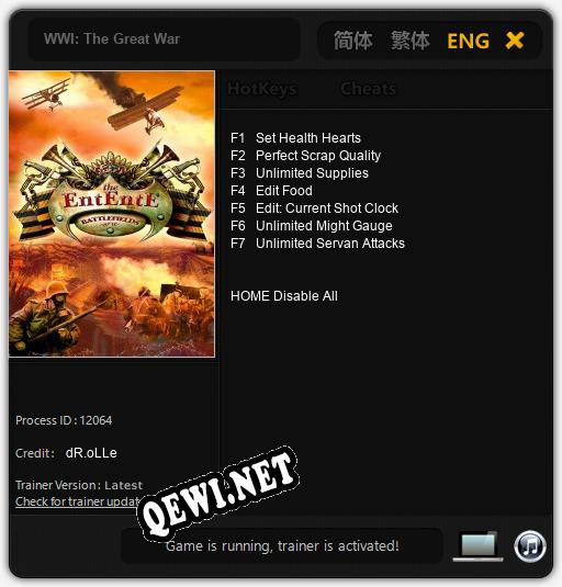 WWI: The Great War: Трейнер +7 [v1.1]