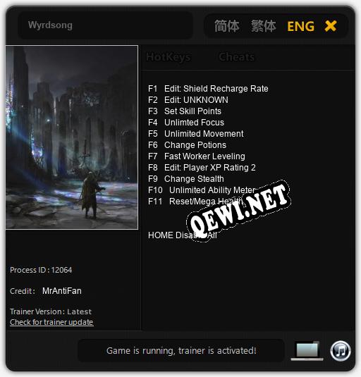 Wyrdsong: ТРЕЙНЕР И ЧИТЫ (V1.0.95)