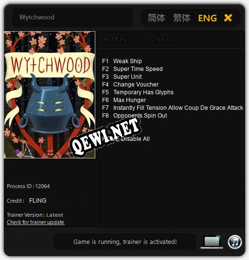 Трейнер для Wytchwood [v1.0.9]