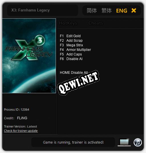 X3: Farnhams Legacy: Читы, Трейнер +6 [FLiNG]