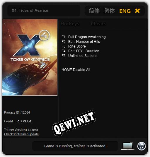 X4: Tides of Avarice: Читы, Трейнер +5 [dR.oLLe]