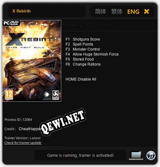 X Rebirth: ТРЕЙНЕР И ЧИТЫ (V1.0.41)