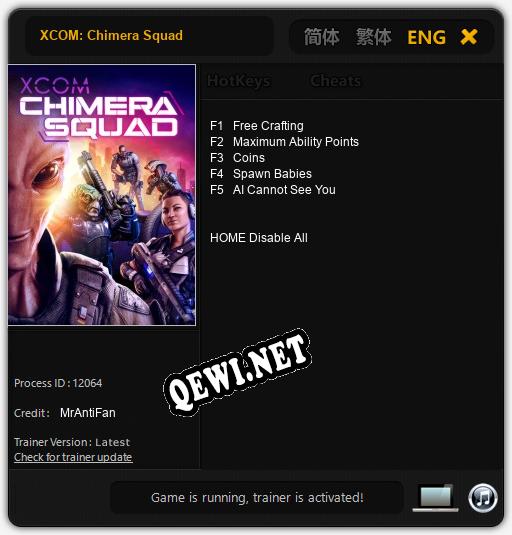 Трейнер для XCOM: Chimera Squad [v1.0.3]
