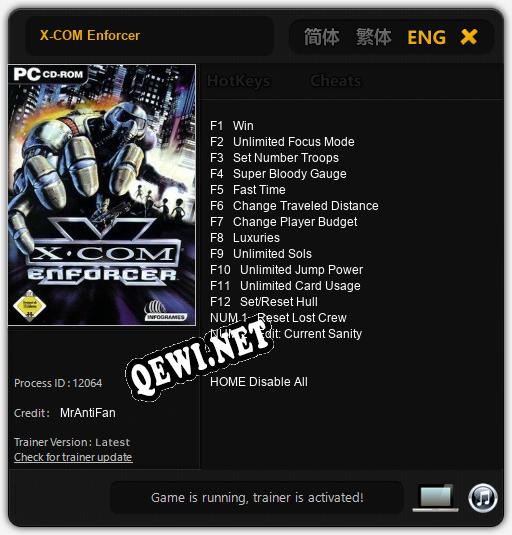 X-COM Enforcer: Трейнер +14 [v1.3]