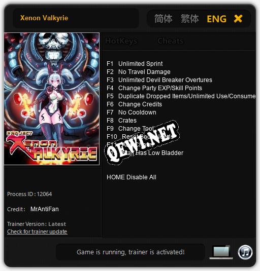 Трейнер для Xenon Valkyrie [v1.0.6]