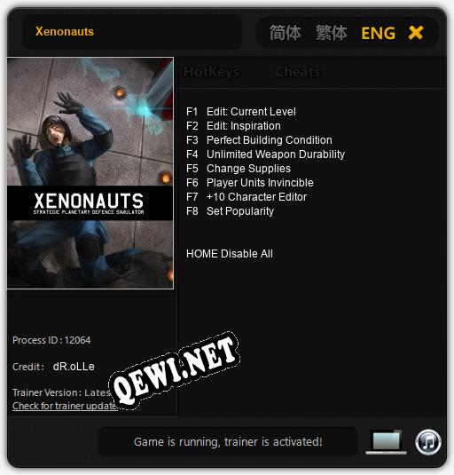 Трейнер для Xenonauts [v1.0.1]