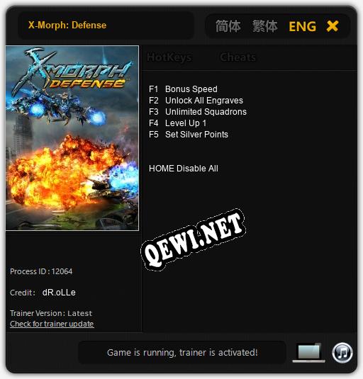 X-Morph: Defense: Трейнер +5 [v1.5]