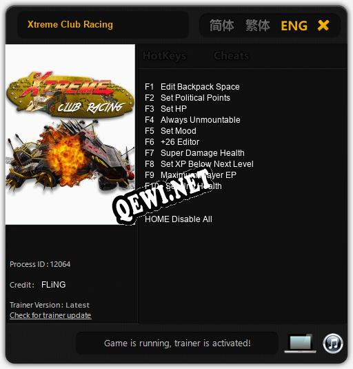 Трейнер для Xtreme Club Racing [v1.0.5]