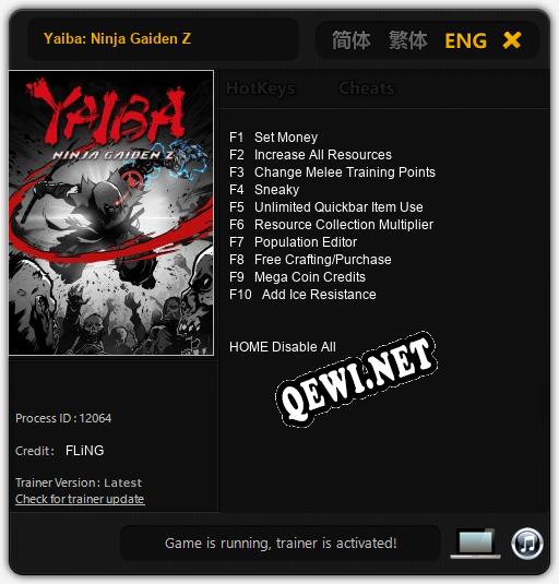 Yaiba: Ninja Gaiden Z: Читы, Трейнер +10 [FLiNG]
