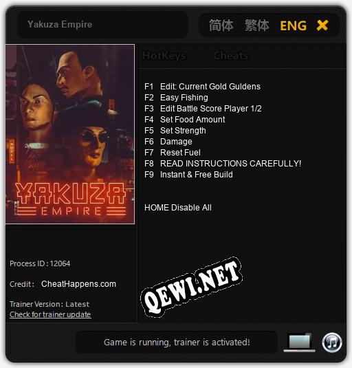 Yakuza Empire: Читы, Трейнер +9 [CheatHappens.com]
