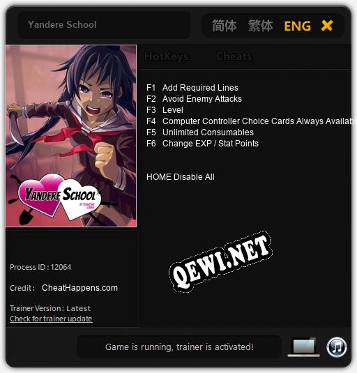 Трейнер для Yandere School [v1.0.7]