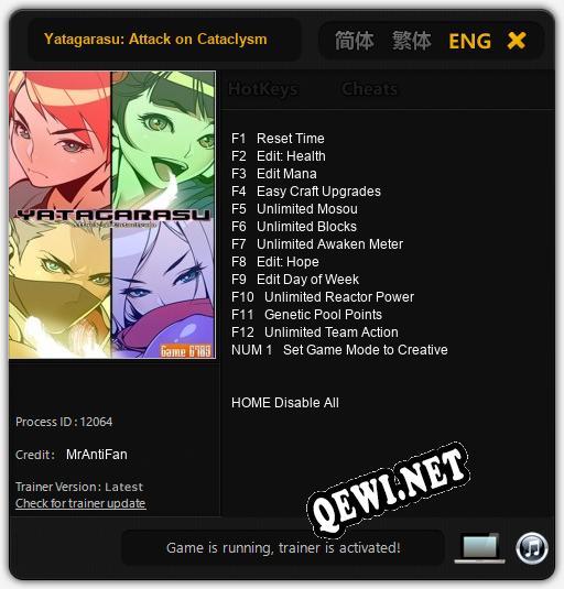 Трейнер для Yatagarasu: Attack on Cataclysm [v1.0.1]