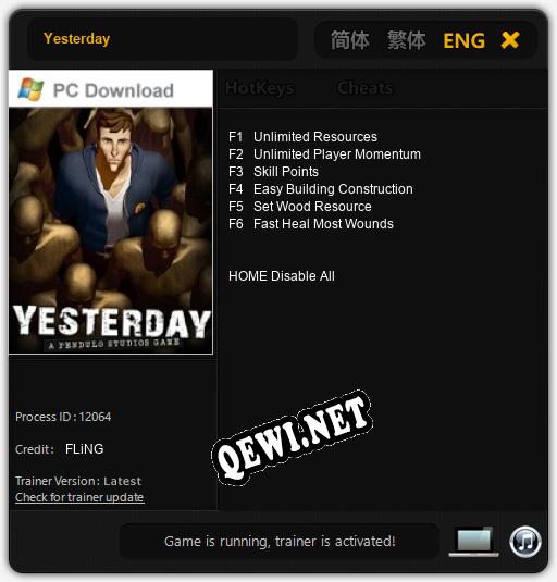 Yesterday: ТРЕЙНЕР И ЧИТЫ (V1.0.91)