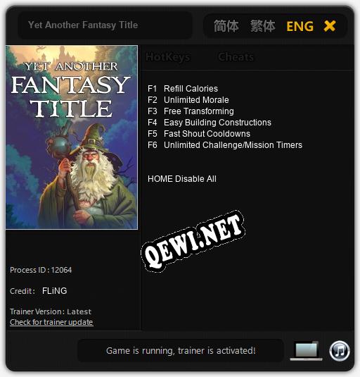 Yet Another Fantasy Title: Читы, Трейнер +6 [FLiNG]