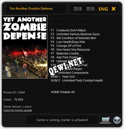 Трейнер для Yet Another Zombie Defense [v1.0.6]