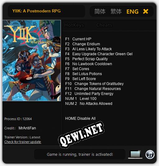 YIIK: A Postmodern RPG: Трейнер +14 [v1.3]