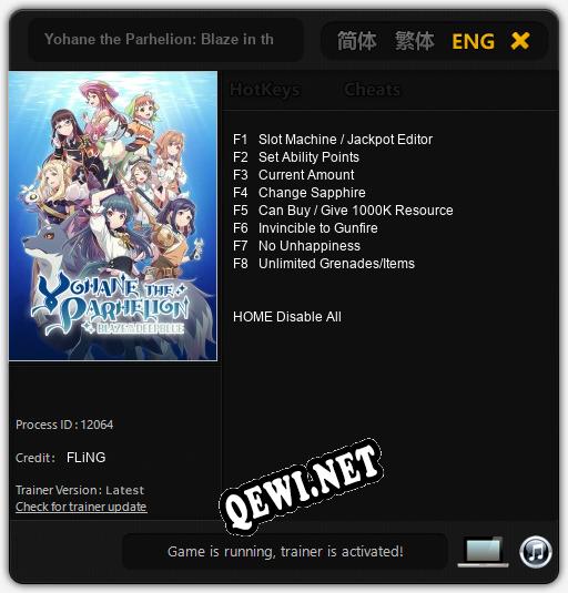 Yohane the Parhelion: Blaze in the Deepblue: Трейнер +8 [v1.9]