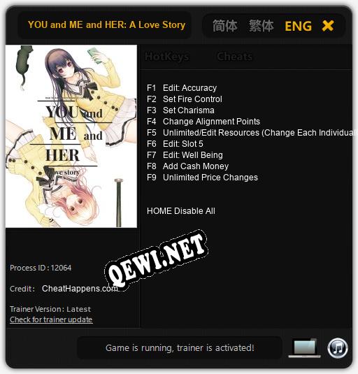 YOU and ME and HER: A Love Story: Трейнер +9 [v1.7]