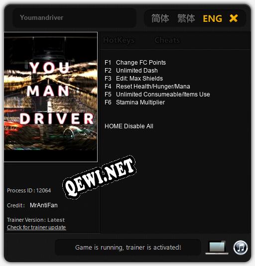 Youmandriver: Трейнер +6 [v1.3]