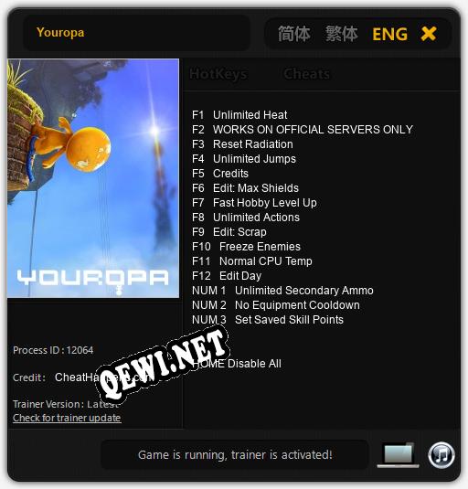 Youropa: Читы, Трейнер +15 [CheatHappens.com]