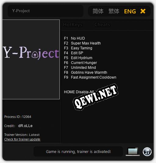 Y-Project: ТРЕЙНЕР И ЧИТЫ (V1.0.13)