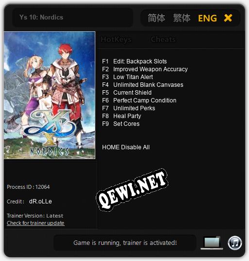 Ys 10: Nordics: Читы, Трейнер +9 [dR.oLLe]