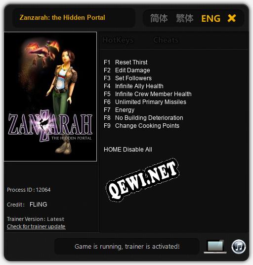 Zanzarah: the Hidden Portal: Трейнер +9 [v1.2]