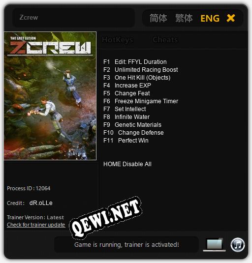 Zcrew: Читы, Трейнер +11 [dR.oLLe]