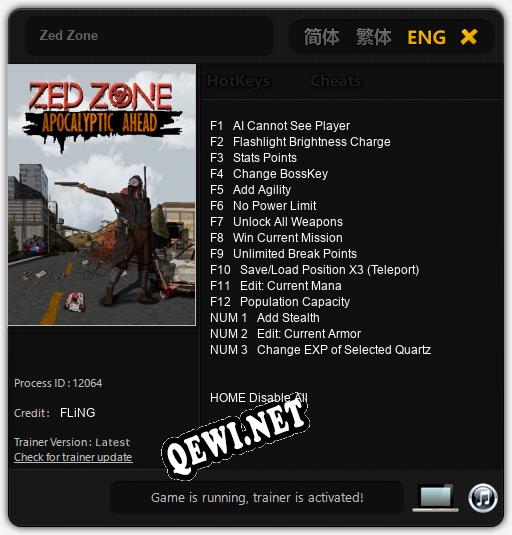 Zed Zone: Трейнер +15 [v1.5]