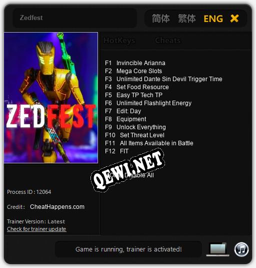 Zedfest: ТРЕЙНЕР И ЧИТЫ (V1.0.47)