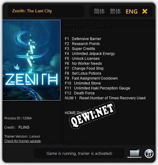 Zenith: The Last City: Читы, Трейнер +13 [FLiNG]