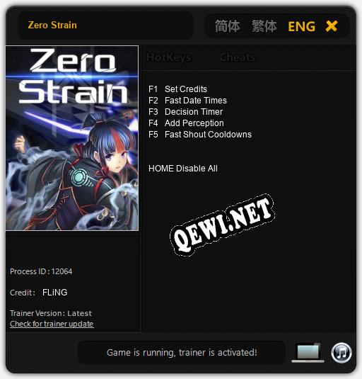 Трейнер для Zero Strain [v1.0.9]