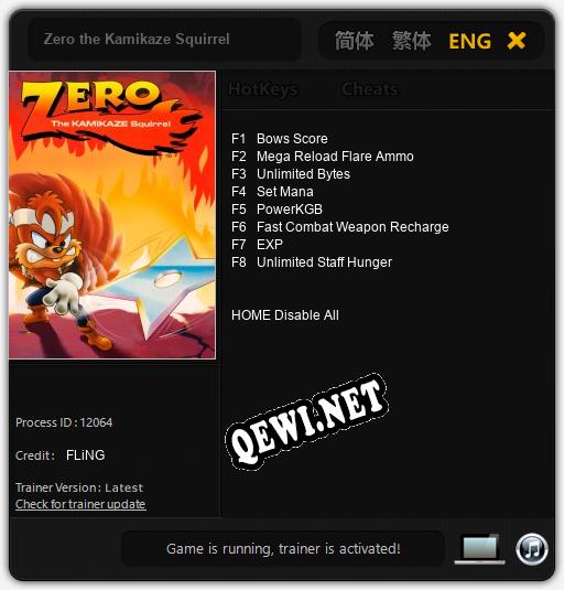 Zero the Kamikaze Squirrel: Читы, Трейнер +8 [FLiNG]