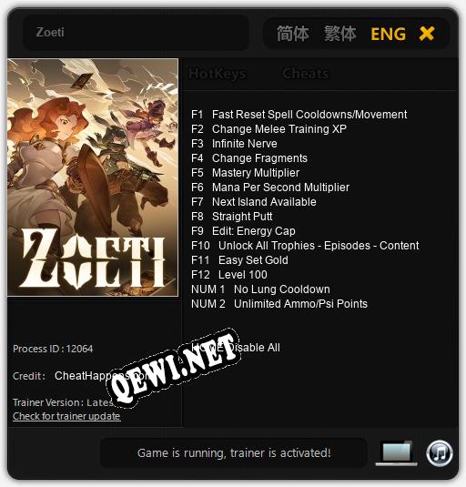 Zoeti: Читы, Трейнер +14 [CheatHappens.com]