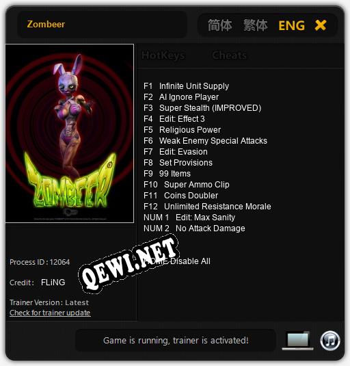 Zombeer: ТРЕЙНЕР И ЧИТЫ (V1.0.5)