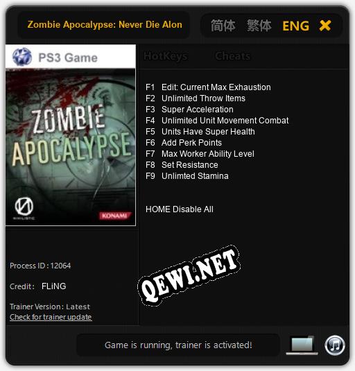 Zombie Apocalypse: Never Die Alone: ТРЕЙНЕР И ЧИТЫ (V1.0.58)