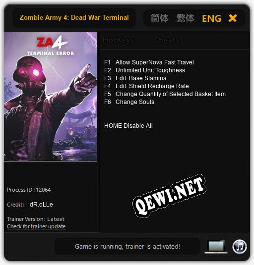 Трейнер для Zombie Army 4: Dead War Terminal Error [v1.0.7]