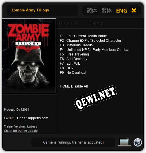 Zombie Army Trilogy: Читы, Трейнер +9 [CheatHappens.com]