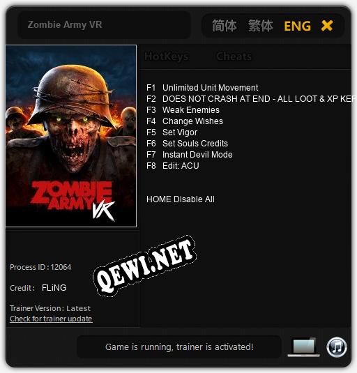 Zombie Army VR: ТРЕЙНЕР И ЧИТЫ (V1.0.6)