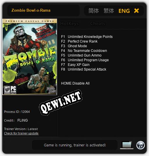 Zombie Bowl-o-Rama: ТРЕЙНЕР И ЧИТЫ (V1.0.9)