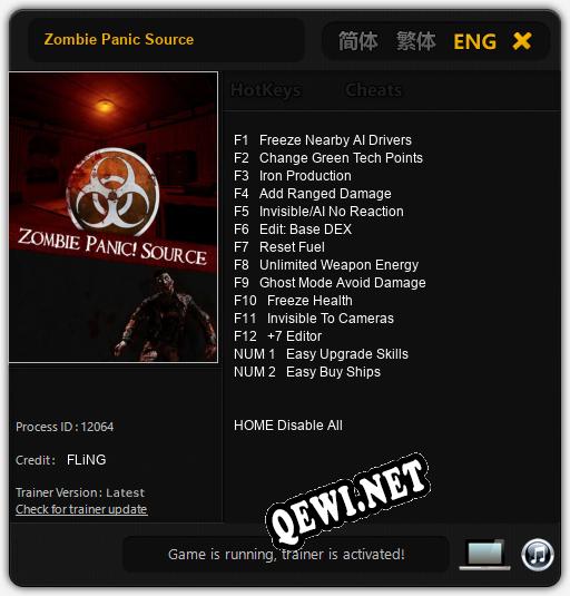 Трейнер для Zombie Panic Source [v1.0.4]