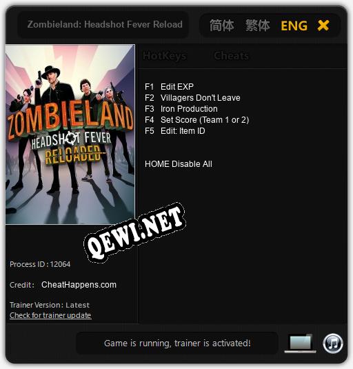 Zombieland: Headshot Fever Reloaded: Трейнер +5 [v1.4]