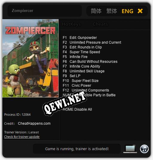 Zompiercer: Читы, Трейнер +13 [CheatHappens.com]