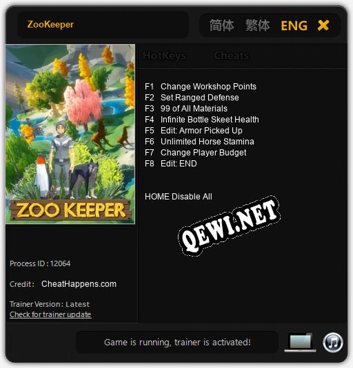 ZooKeeper: Трейнер +8 [v1.1]