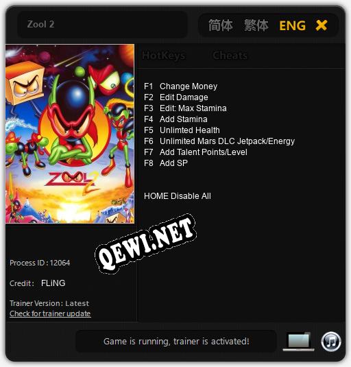 Zool 2: Читы, Трейнер +8 [FLiNG]