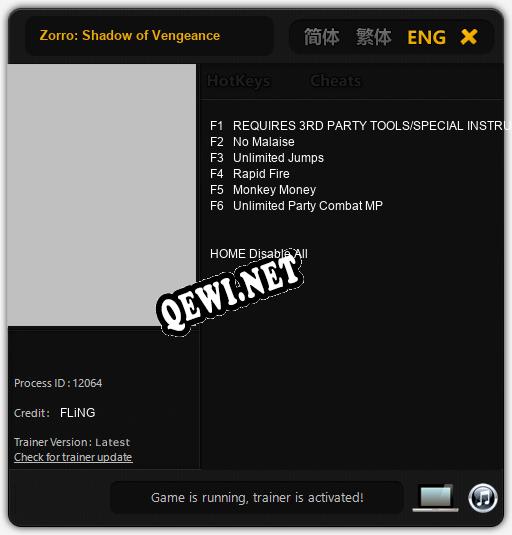 Zorro: Shadow of Vengeance: ТРЕЙНЕР И ЧИТЫ (V1.0.39)