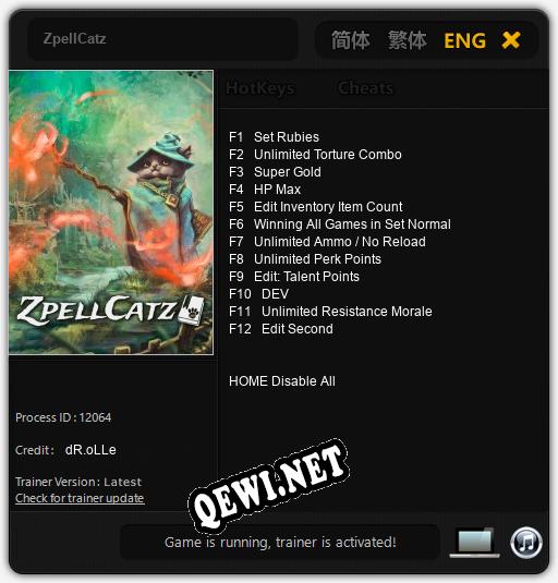 ZpellCatz: Читы, Трейнер +12 [dR.oLLe]
